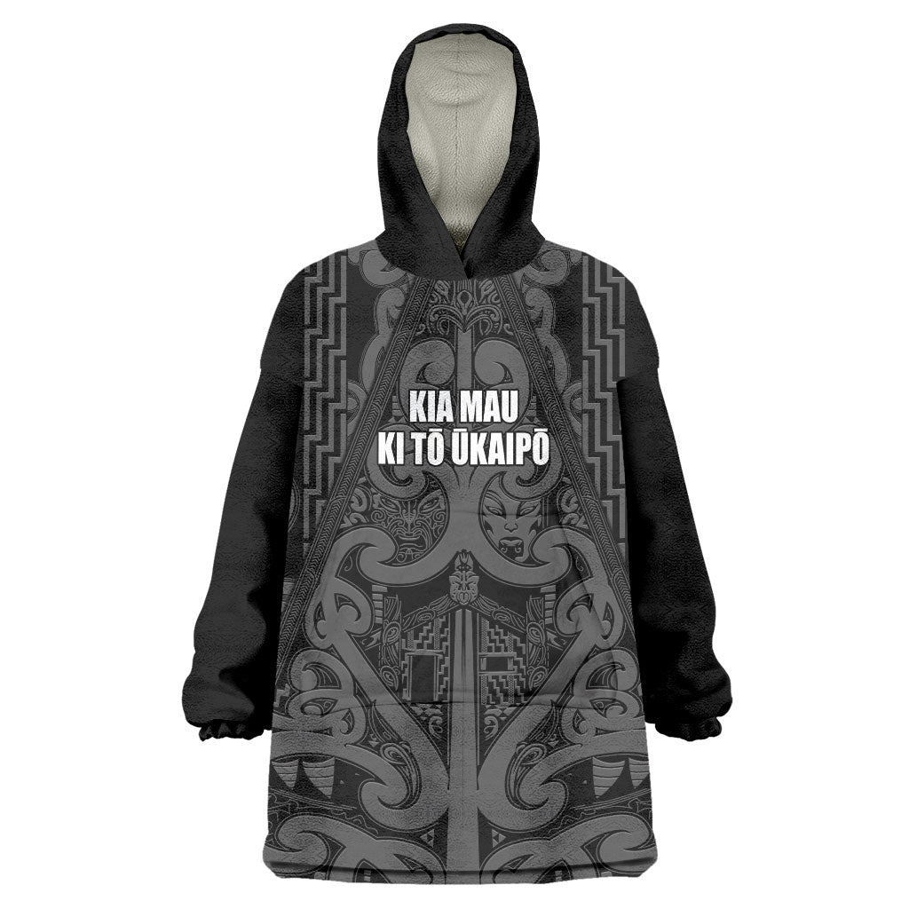 Maori Language Week Personalised Wearable Blanket Hoodie Kia Mau Ki To Ukaipo Grey Color LT14 One Size Grey - Polynesian Pride
