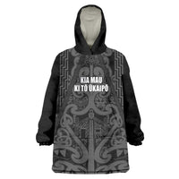 Maori Language Week Personalised Wearable Blanket Hoodie Kia Mau Ki To Ukaipo Grey Color LT14 One Size Grey - Polynesian Pride