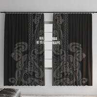 Maori Language Week Window Curtain Kia Mau Ki To Ukaipo Grey Color