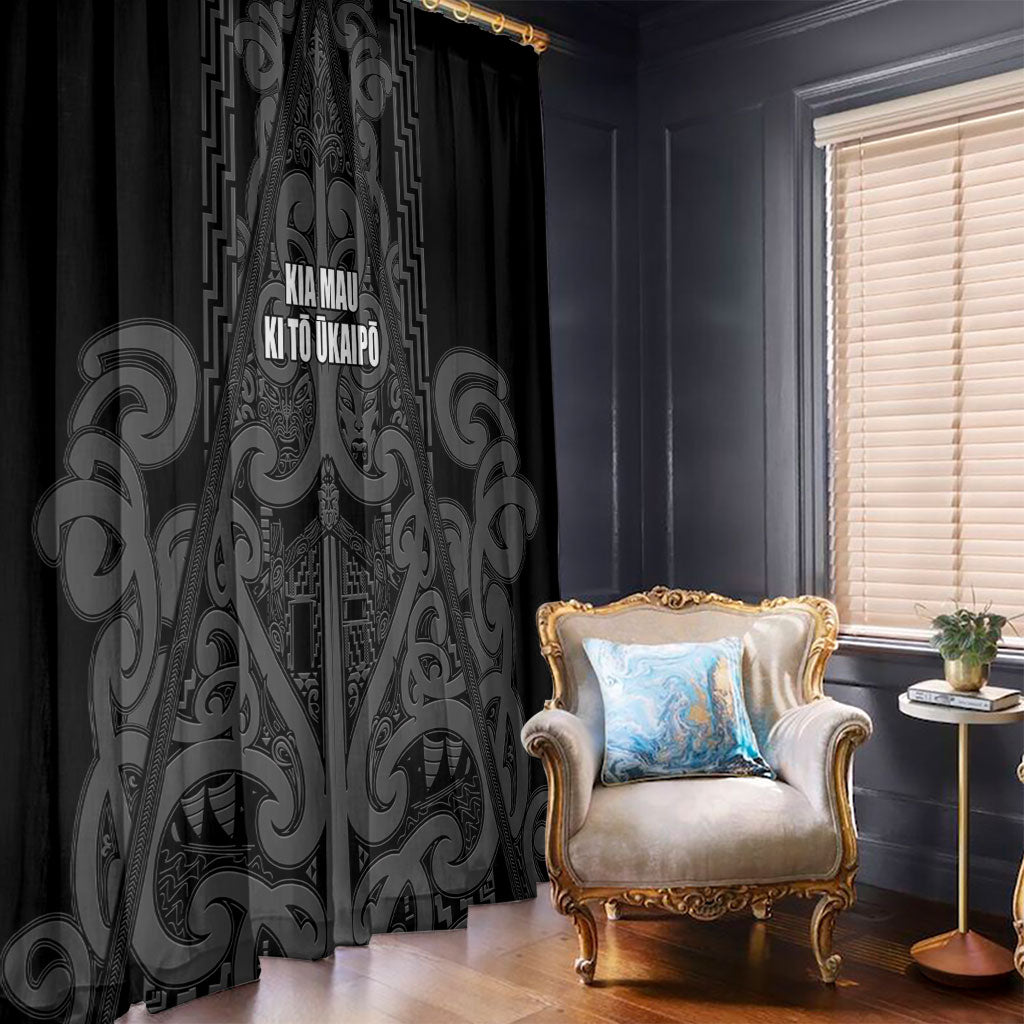 Maori Language Week Window Curtain Kia Mau Ki To Ukaipo Grey Color
