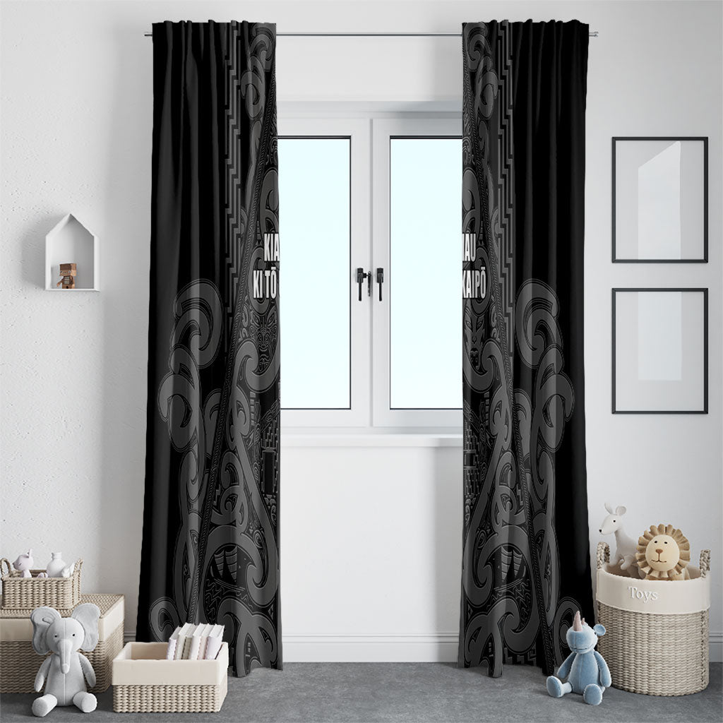 Maori Language Week Window Curtain Kia Mau Ki To Ukaipo Grey Color