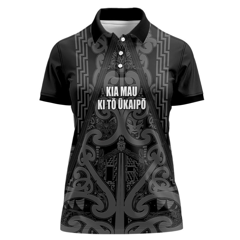 Maori Language Week Personalised Women Polo Shirt Kia Mau Ki To Ukaipo Grey Color