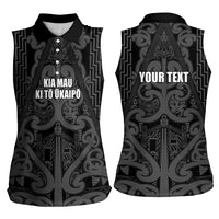 Maori Language Week Personalised Women Sleeveless Polo Shirt Kia Mau Ki To Ukaipo Grey Color LT14 - Polynesian Pride