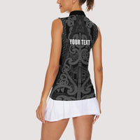 Maori Language Week Personalised Women Sleeveless Polo Shirt Kia Mau Ki To Ukaipo Grey Color LT14 - Polynesian Pride