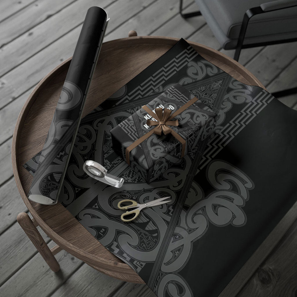 Maori Language Week Wrapping Paper Kia Mau Ki To Ukaipo Grey Color LT14 - Polynesian Pride