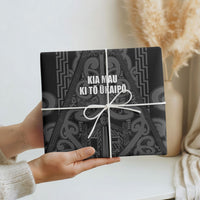 Maori Language Week Wrapping Paper Kia Mau Ki To Ukaipo Grey Color LT14 - Polynesian Pride