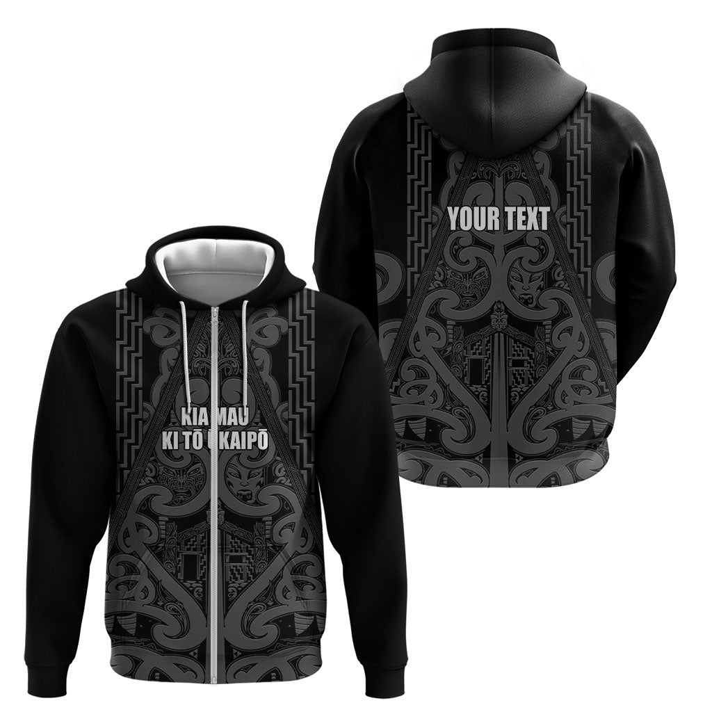 Maori Language Week Personalised Zip Hoodie Kia Mau Ki To Ukaipo Grey Color LT14 - Polynesian Pride