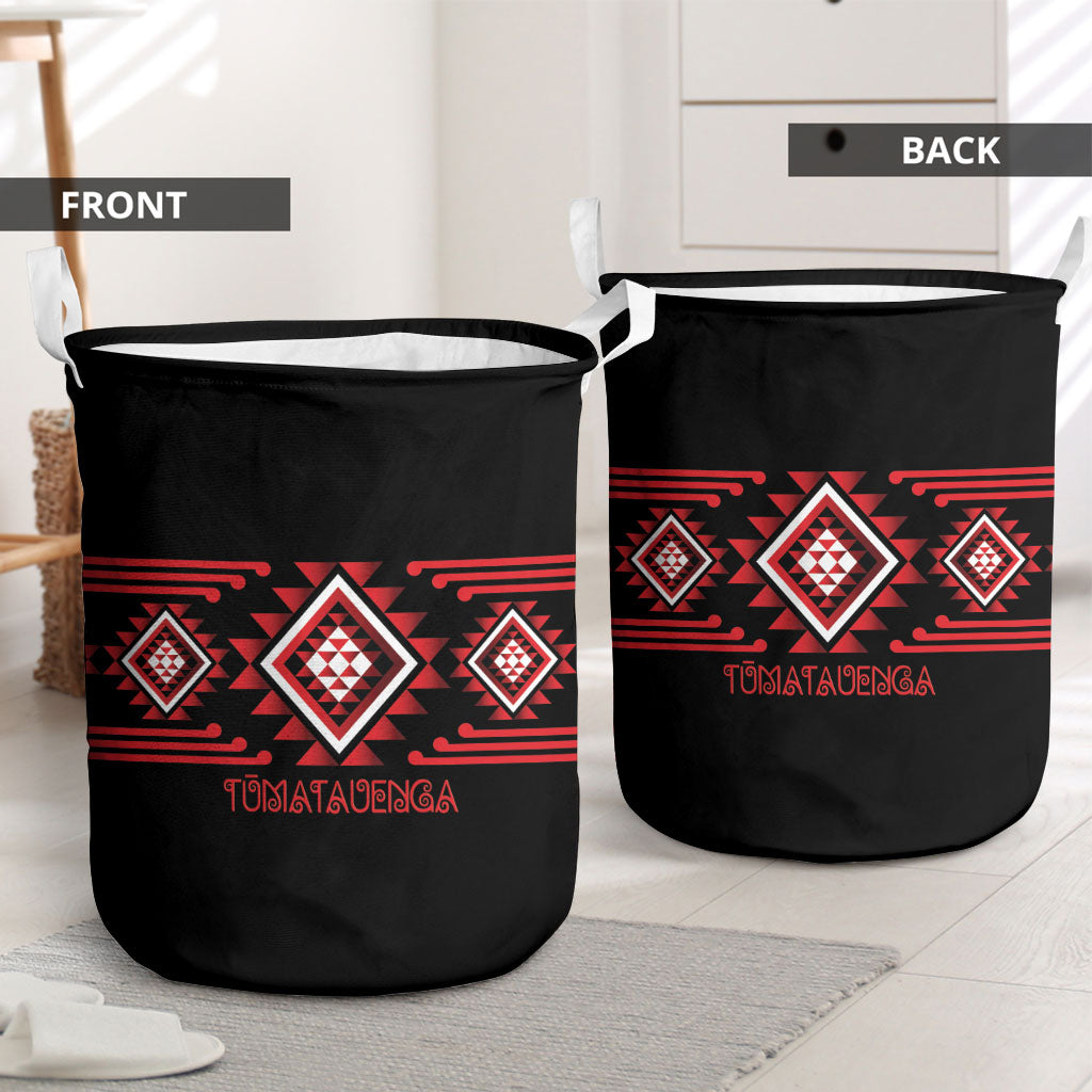 Aotearoa Atua Tumatauenga Laundry Basket Maori God Of War Taniko Motifs LT14 - Polynesian Pride