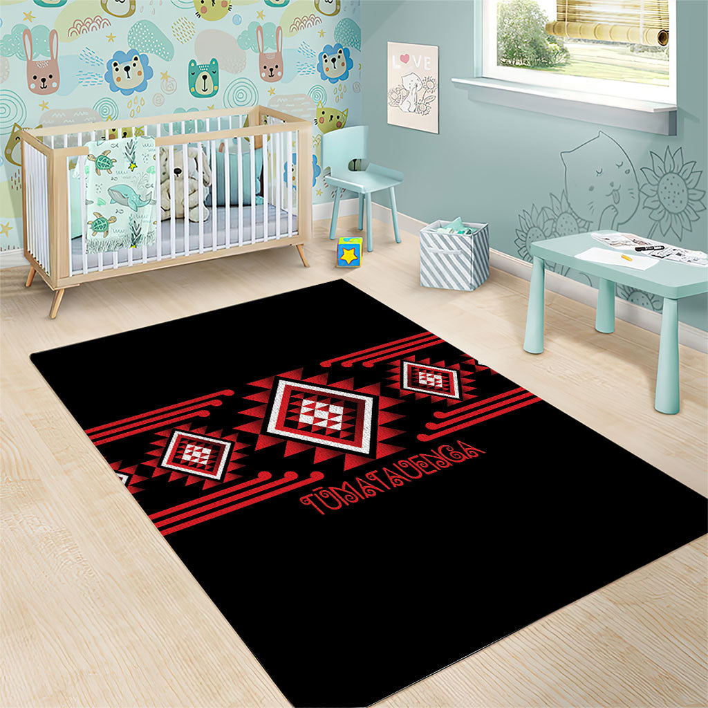 Aotearoa Atua Tumatauenga Area Rug Maori God Of War Taniko Motifs LT14 - Polynesian Pride