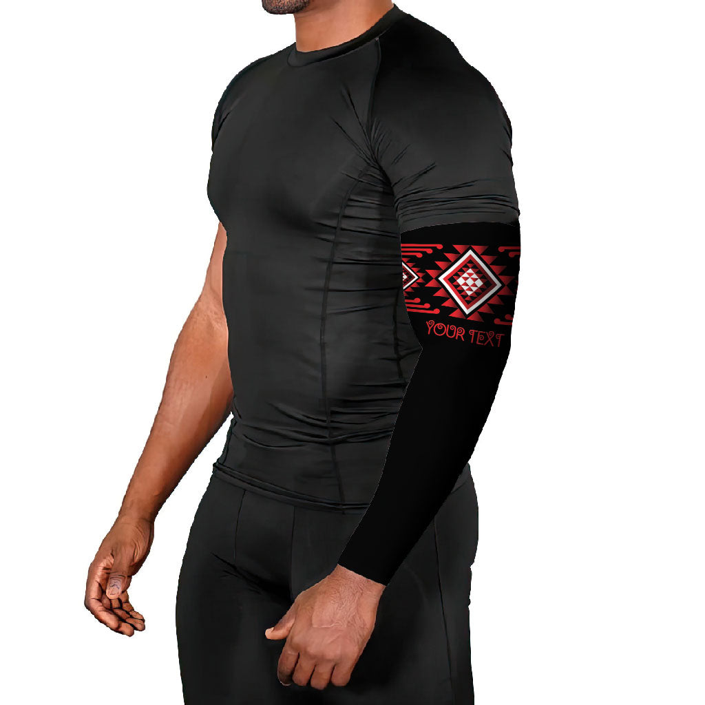 Aotearoa Atua Tumatauenga Personalised Arm Sleeves Maori God Of War Taniko Motifs LT14 - Polynesian Pride