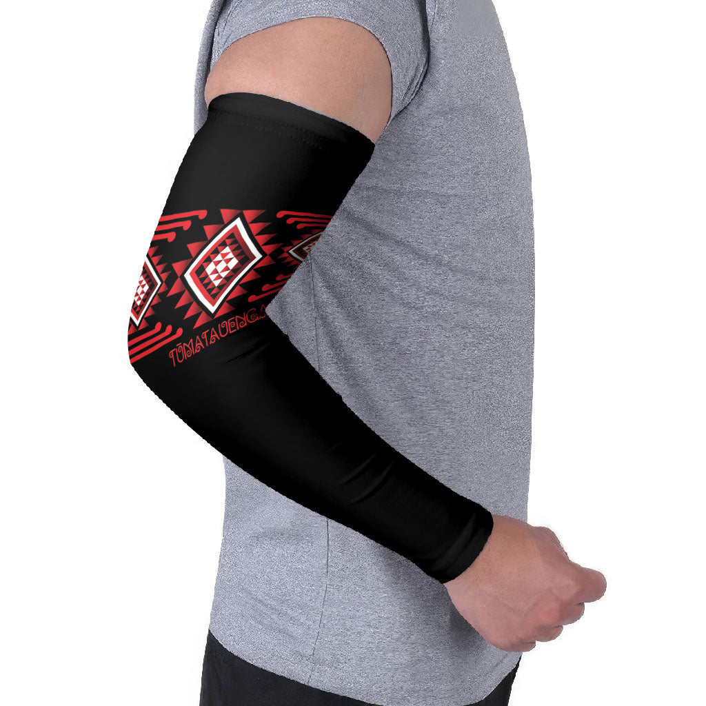 Aotearoa Atua Tumatauenga Personalised Arm Sleeves Maori God Of War Taniko Motifs LT14 - Polynesian Pride