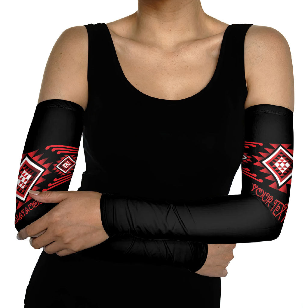Aotearoa Atua Tumatauenga Personalised Arm Sleeves Maori God Of War Taniko Motifs LT14 - Polynesian Pride
