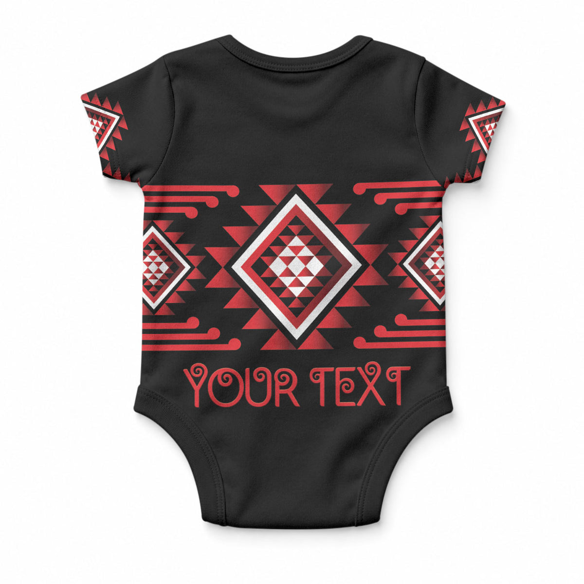 Aotearoa Atua Tumatauenga Personalised Baby Onesie Maori God Of War Taniko Motifs
