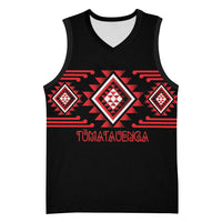 Aotearoa Atua Tumatauenga Personalised Basketball Jersey Maori God Of War Taniko Motifs LT14 Unisex Red - Polynesian Pride