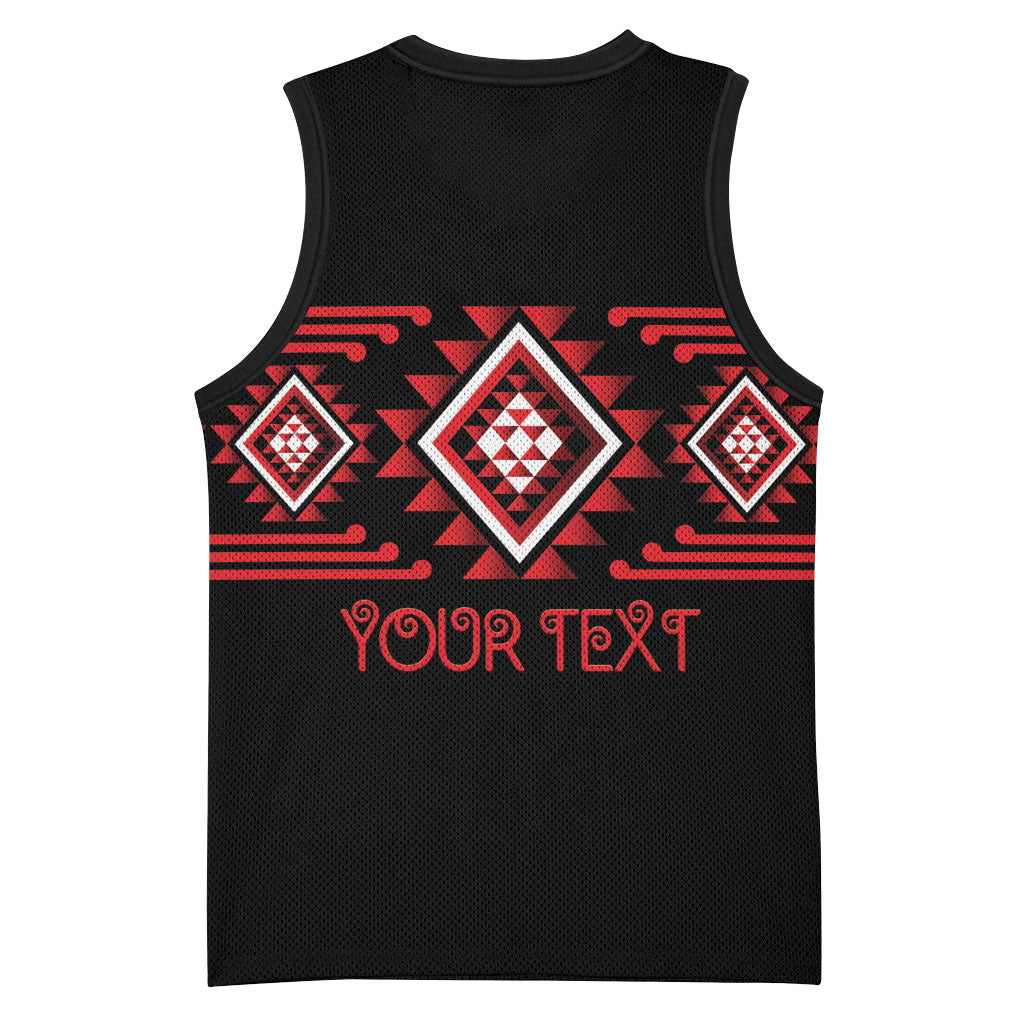 Aotearoa Atua Tumatauenga Personalised Basketball Jersey Maori God Of War Taniko Motifs LT14 - Polynesian Pride