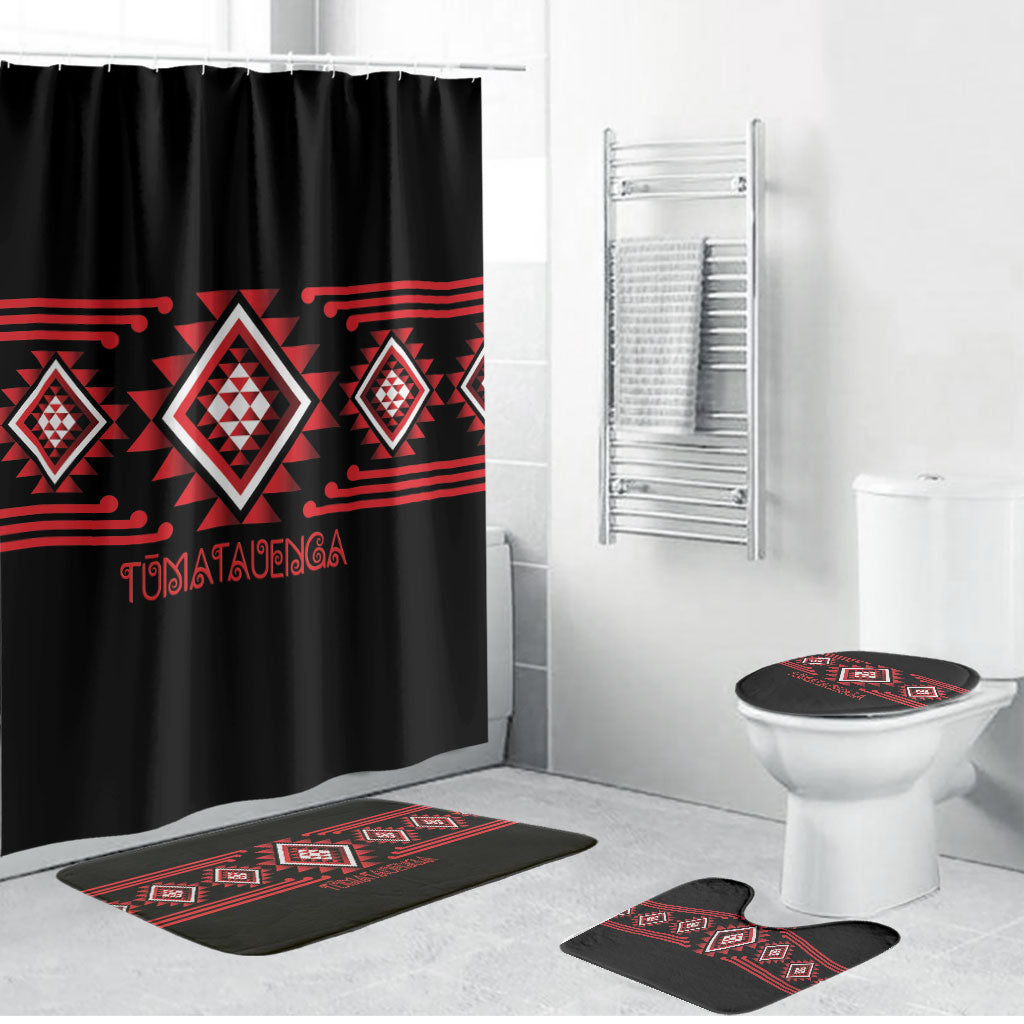 Aotearoa Atua Tumatauenga Bathroom Set Maori God Of War Taniko Motifs
