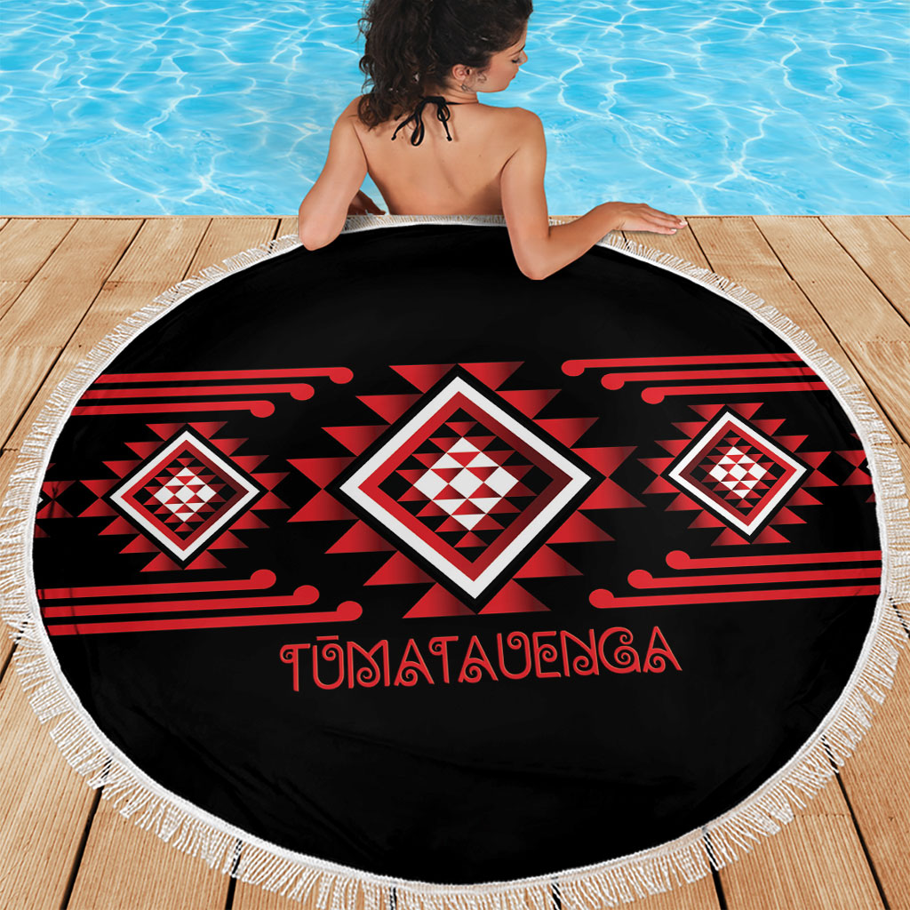 Aotearoa Atua Tumatauenga Beach Blanket Maori God Of War Taniko Motifs LT14 - Polynesian Pride