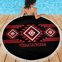 Aotearoa Atua Tumatauenga Beach Blanket Maori God Of War Taniko Motifs LT14 - Polynesian Pride