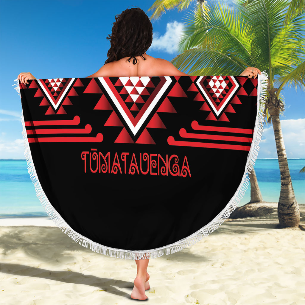 Aotearoa Atua Tumatauenga Beach Blanket Maori God Of War Taniko Motifs LT14 - Polynesian Pride