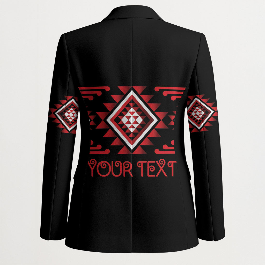 Aotearoa Atua Tumatauenga Personalised Blazer Maori God Of War Taniko Motifs LT14 - Polynesian Pride