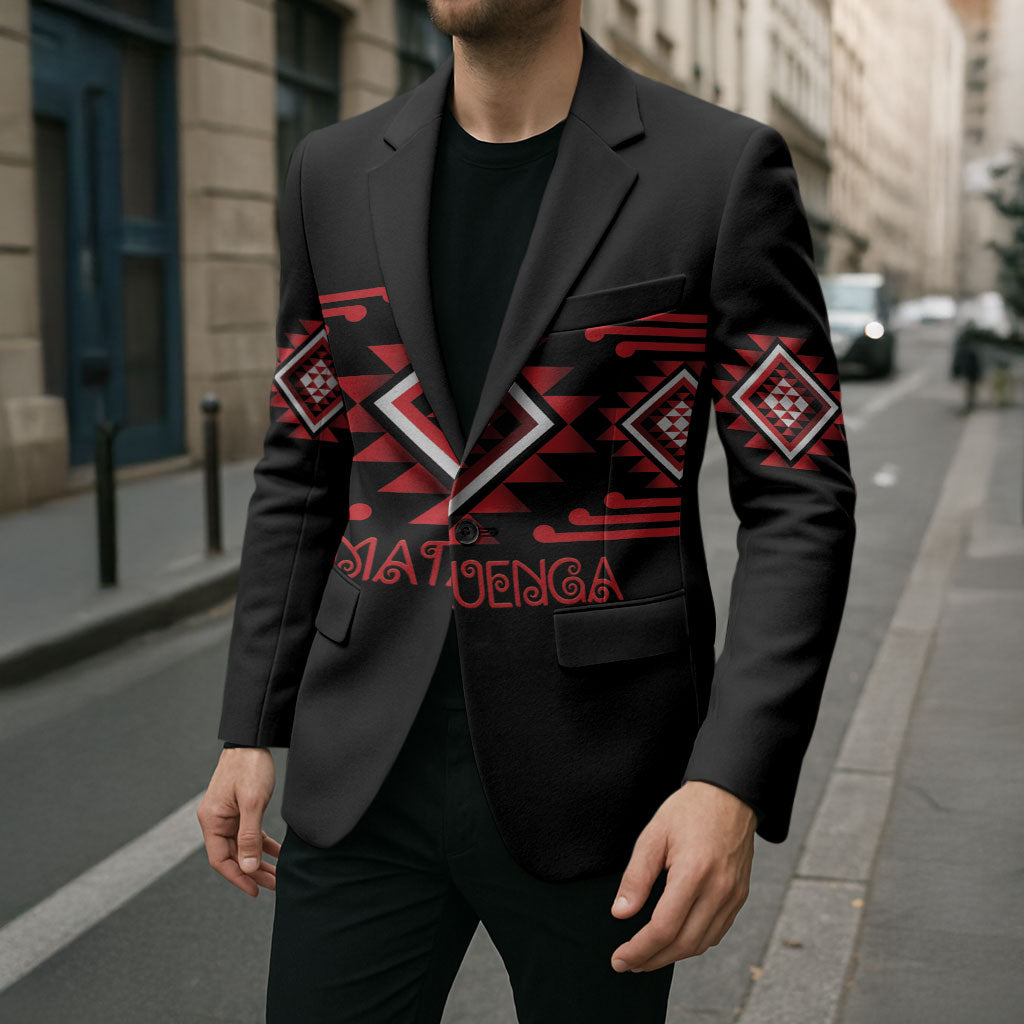 Aotearoa Atua Tumatauenga Personalised Blazer Maori God Of War Taniko Motifs LT14 - Polynesian Pride