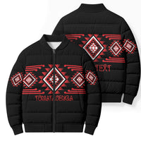 Aotearoa Atua Tumatauenga Personalised Bomber Puffer Jacket Maori God Of War Taniko Motifs LT14 - Polynesian Pride
