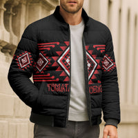 Aotearoa Atua Tumatauenga Personalised Bomber Puffer Jacket Maori God Of War Taniko Motifs LT14 - Polynesian Pride