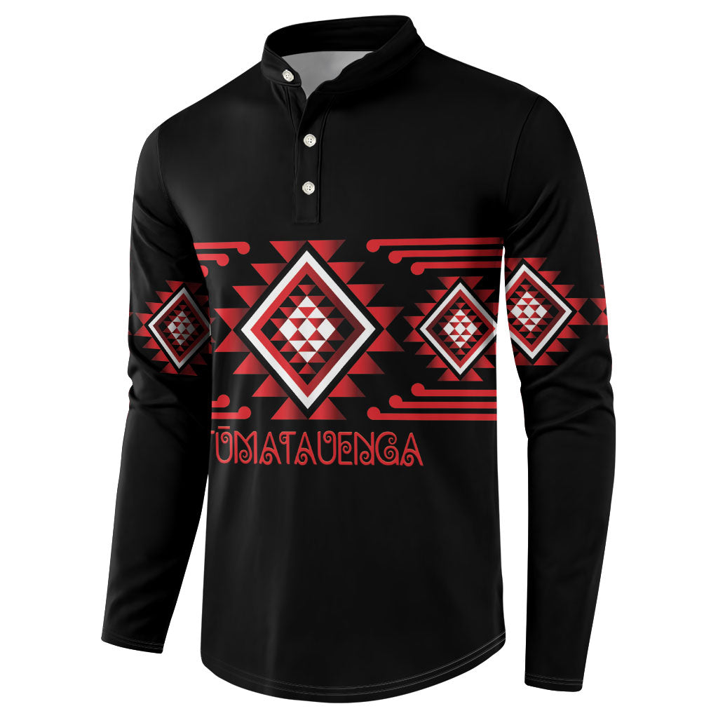 Aotearoa Atua Tumatauenga Personalised Button Sweatshirt Maori God Of War Taniko Motifs LT14 - Polynesian Pride