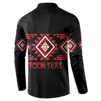 Aotearoa Atua Tumatauenga Personalised Button Sweatshirt Maori God Of War Taniko Motifs LT14 - Polynesian Pride
