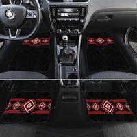 Aotearoa Atua Tumatauenga Personalised Car Mats Maori God Of War Taniko Motifs LT14 Set 4pcs Red - Polynesian Pride