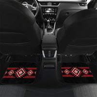 Aotearoa Atua Tumatauenga Personalised Car Mats Maori God Of War Taniko Motifs LT14 Set 2pcs - Back Red - Polynesian Pride