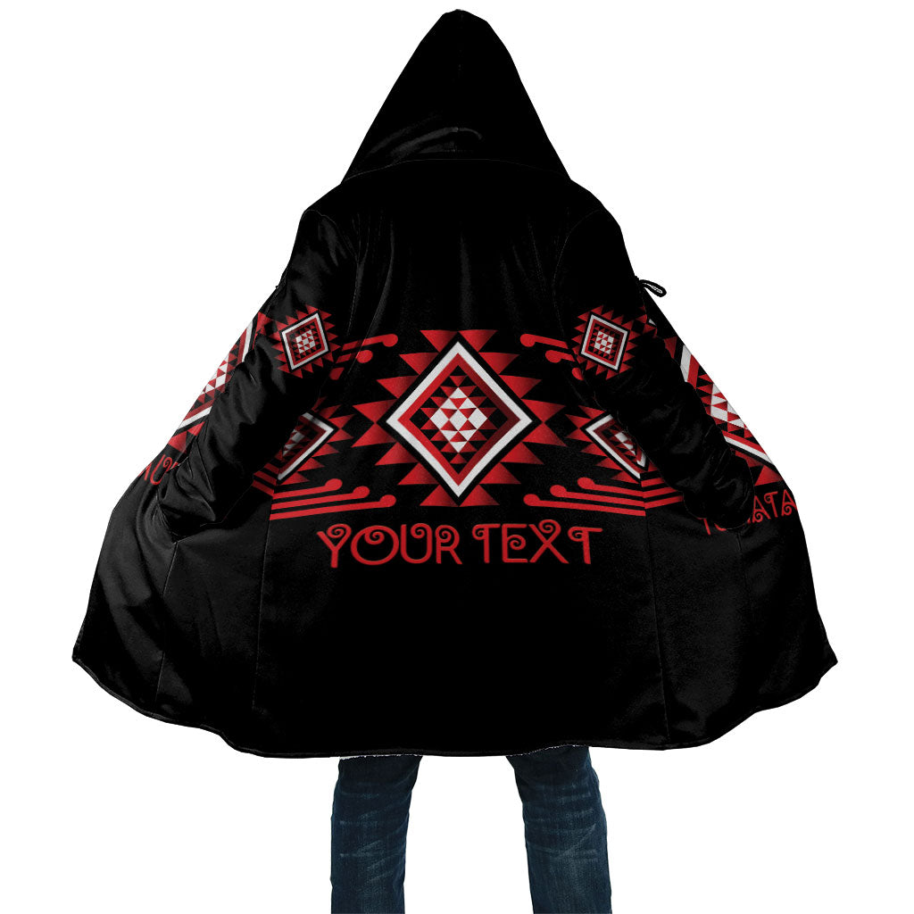 Aotearoa Atua Tumatauenga Personalised Cloak Maori God Of War Taniko Motifs LT14 Unisex Red - Polynesian Pride