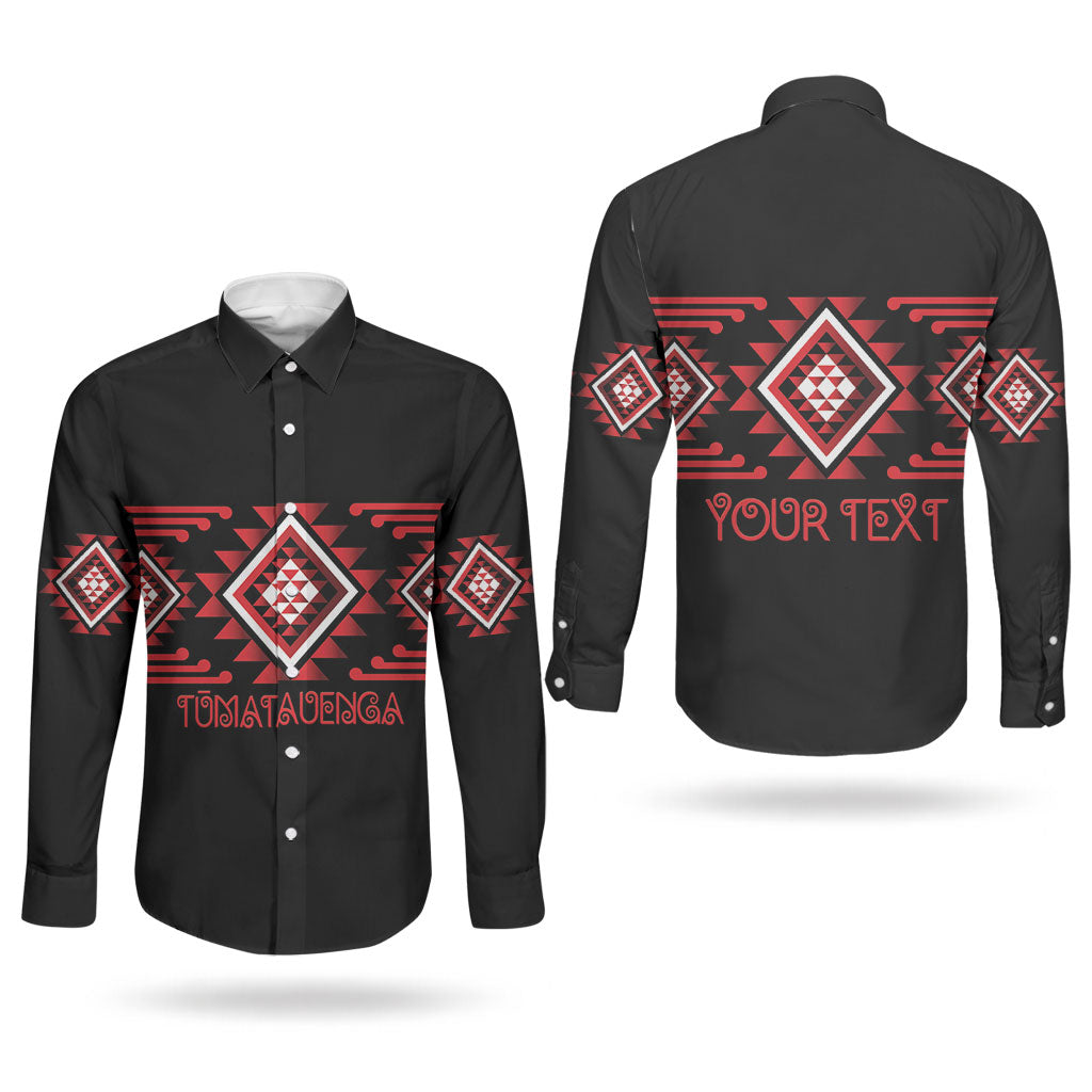 Aotearoa Atua Tumatauenga Personalised Couples Matching Off Shoulder Short Dress and Long Sleeve Button Shirt Maori God Of War Taniko Motifs LT14 - Polynesian Pride