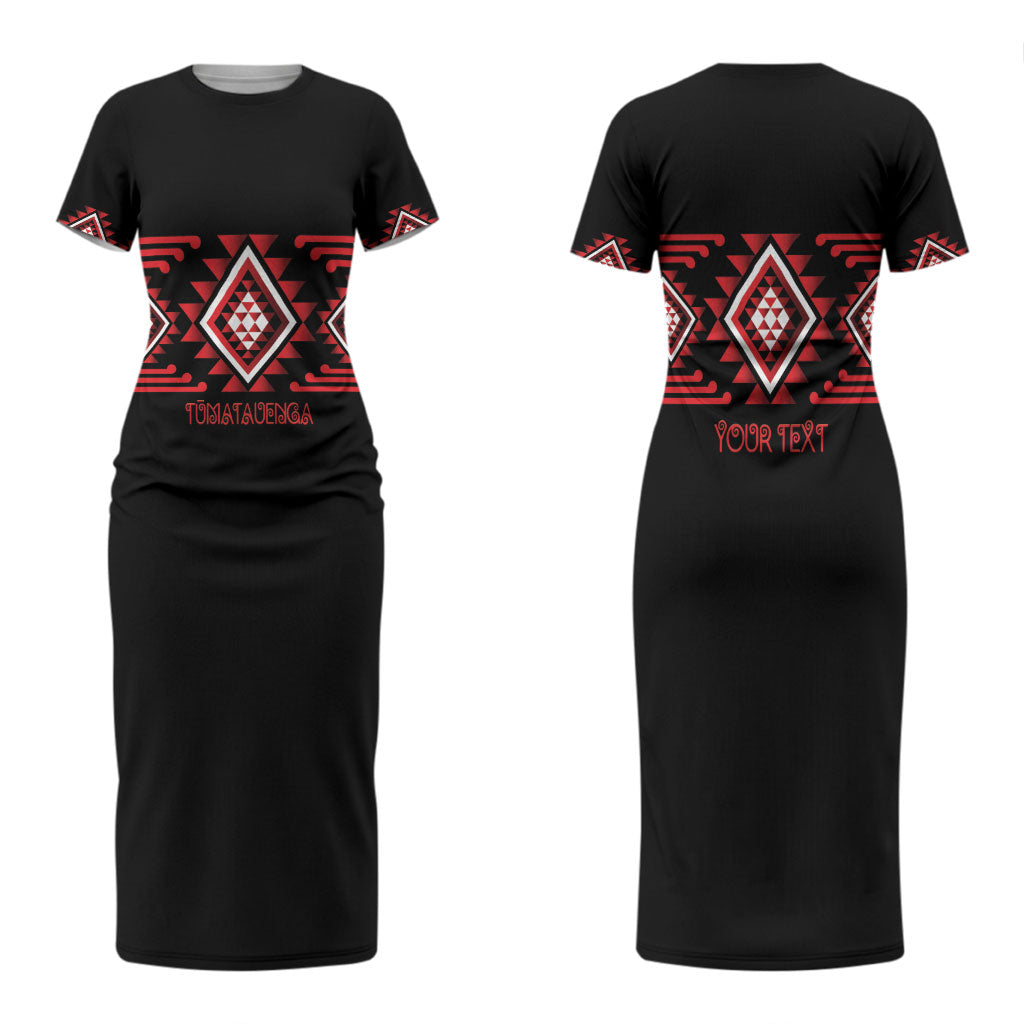 Aotearoa Atua Tumatauenga Personalised Couples Matching Short Sleeve Bodycon Dress and Hawaiian Shirt Maori God Of War Taniko Motifs LT14 - Polynesian Pride