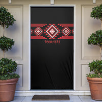 Aotearoa Atua Tumatauenga Personalised Door Cover Maori God Of War Taniko Motifs LT14 Red - Polynesian Pride