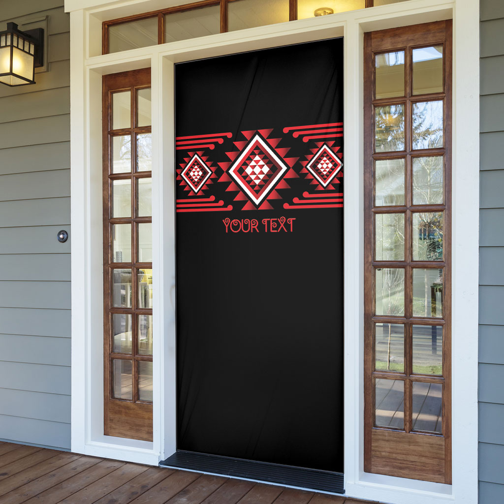 Aotearoa Atua Tumatauenga Personalised Door Cover Maori God Of War Taniko Motifs LT14 - Polynesian Pride