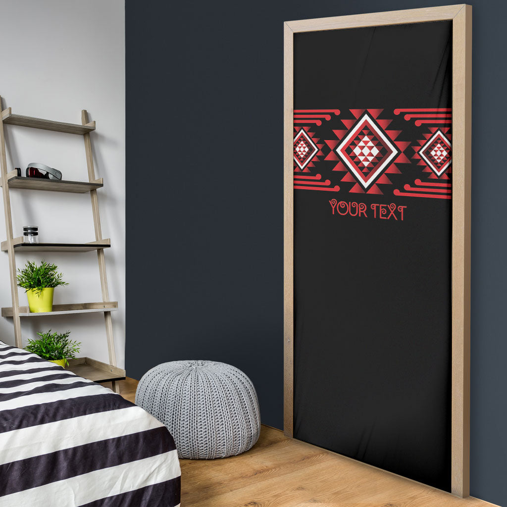Aotearoa Atua Tumatauenga Personalised Door Cover Maori God Of War Taniko Motifs LT14 - Polynesian Pride