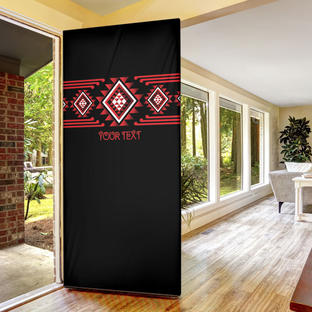 Aotearoa Atua Tumatauenga Personalised Door Cover Maori God Of War Taniko Motifs LT14 - Polynesian Pride