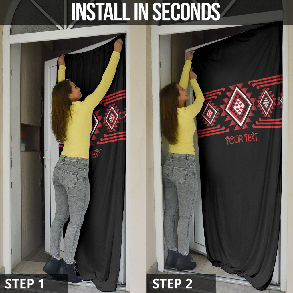 Aotearoa Atua Tumatauenga Personalised Door Cover Maori God Of War Taniko Motifs LT14 - Polynesian Pride