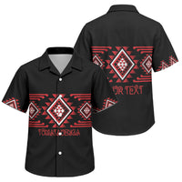 Aotearoa Atua Tumatauenga Personalised Family Matching Puletasi and Hawaiian Shirt Maori God Of War Taniko Motifs LT14 Son's Shirt Red - Polynesian Pride