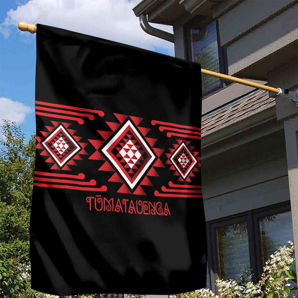 Aotearoa Atua Tumatauenga Garden Flag Maori God Of War Taniko Motifs LT14 - Polynesian Pride