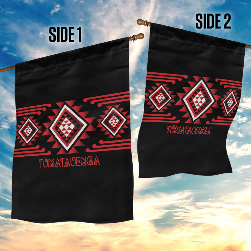 Aotearoa Atua Tumatauenga Garden Flag Maori God Of War Taniko Motifs LT14 - Polynesian Pride