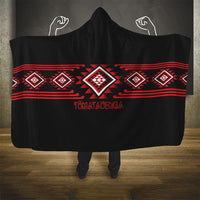 Aotearoa Atua Tumatauenga Hooded Blanket Maori God Of War Taniko Motifs LT14 - Polynesian Pride