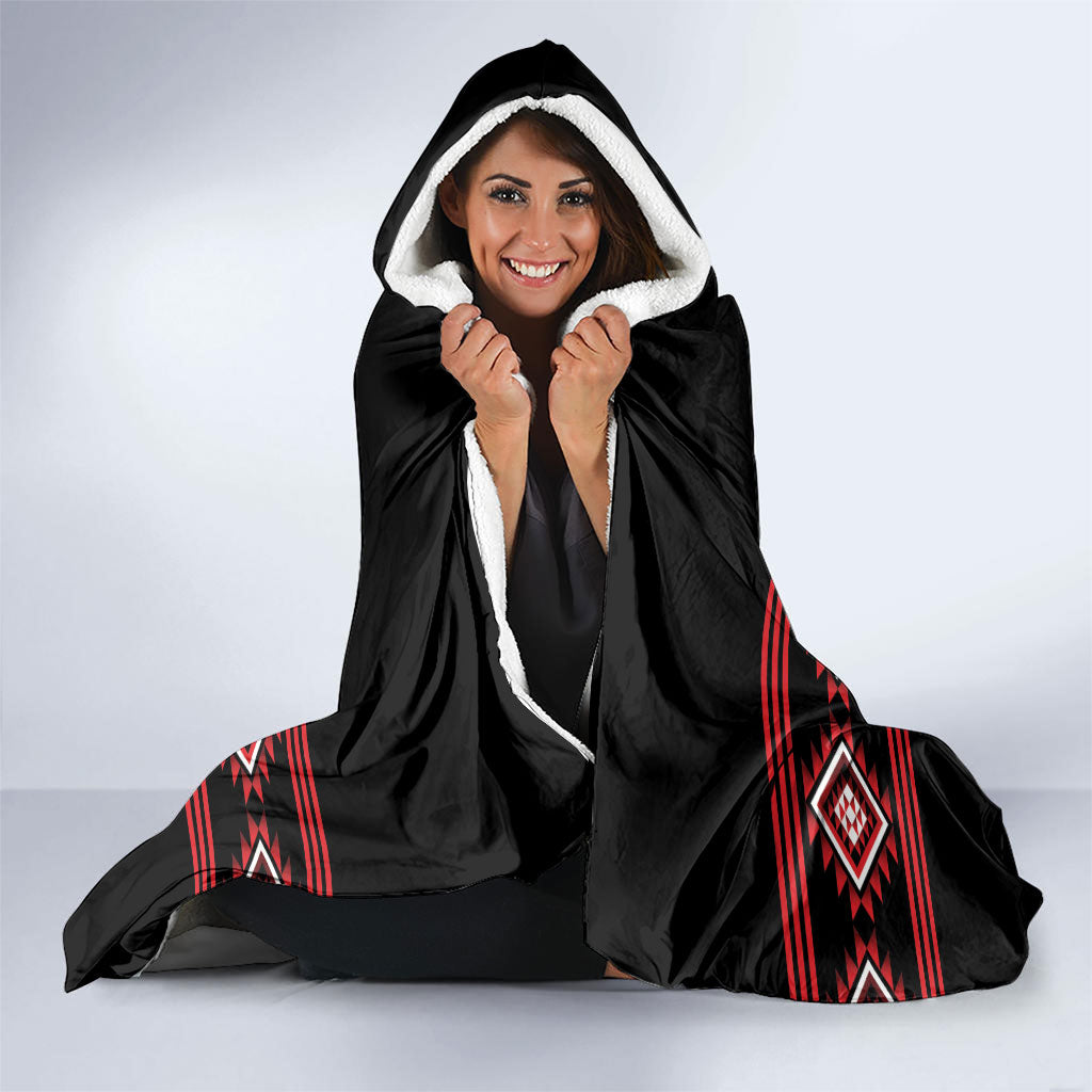Aotearoa Atua Tumatauenga Hooded Blanket Maori God Of War Taniko Motifs LT14 - Polynesian Pride