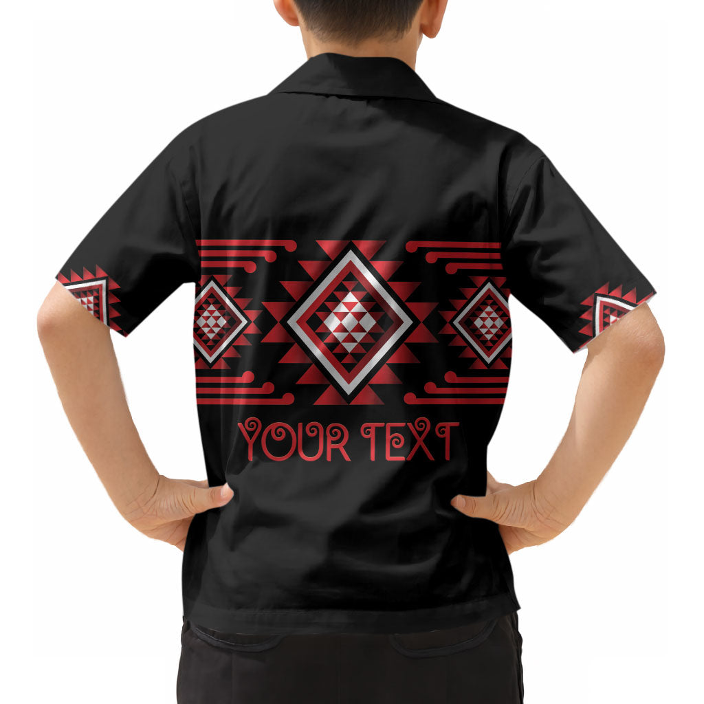Aotearoa Atua Tumatauenga Personalised Kid Hawaiian Shirt Maori God Of War Taniko Motifs LT14 - Polynesian Pride