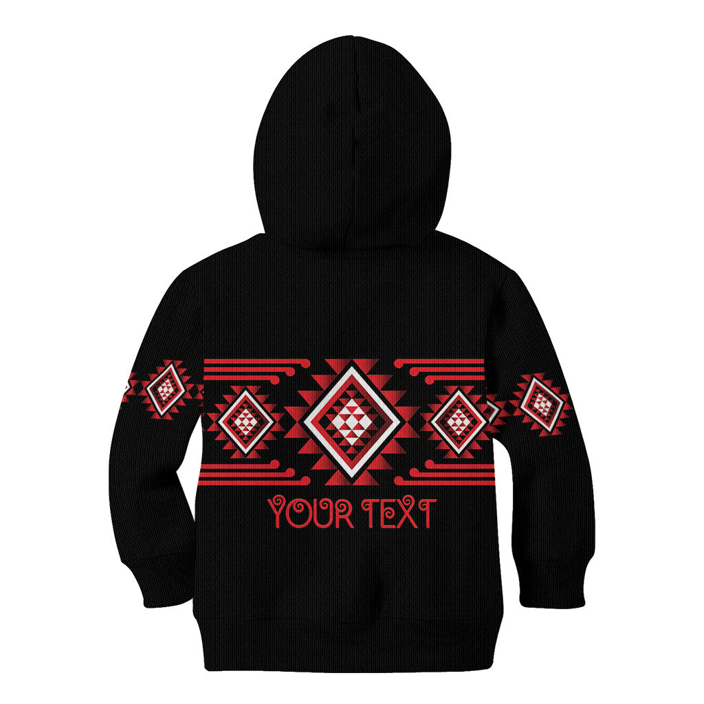 Aotearoa Atua Tumatauenga Personalised Kid Hoodie Maori God Of War Taniko Motifs LT14 - Polynesian Pride