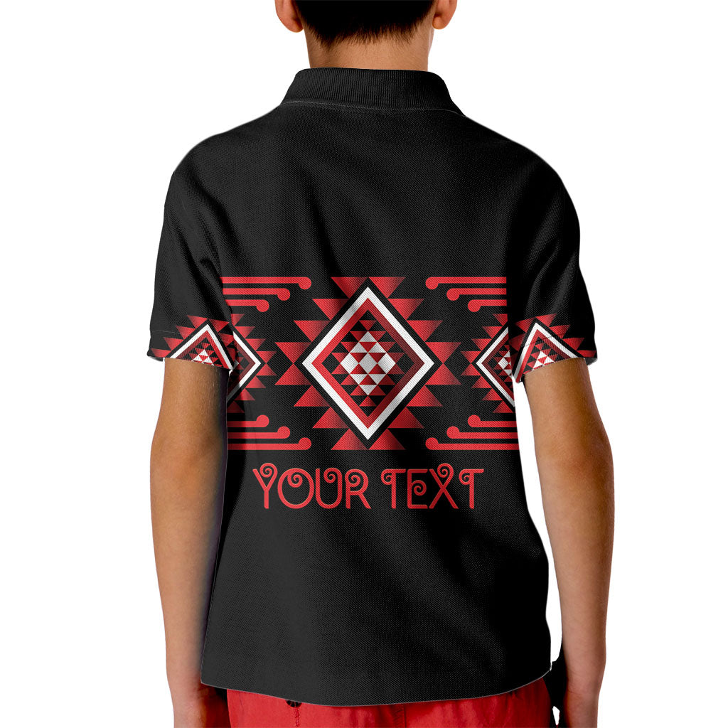 Aotearoa Atua Tumatauenga Personalised Kid Polo Shirt Maori God Of War Taniko Motifs