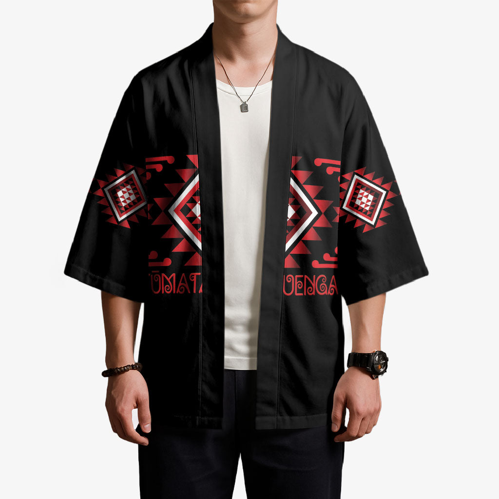 Aotearoa Atua Tumatauenga Personalised Kimono Maori God Of War Taniko Motifs LT14 - Polynesian Pride