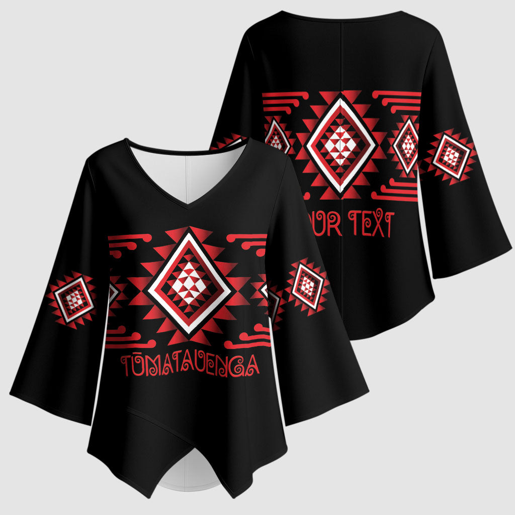 Aotearoa Atua Tumatauenga Personalised Kimono Sleeve Blouse Maori God Of War Taniko Motifs LT14 - Polynesian Pride