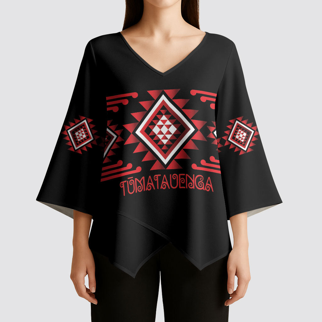 Aotearoa Atua Tumatauenga Personalised Kimono Sleeve Blouse Maori God Of War Taniko Motifs LT14 - Polynesian Pride